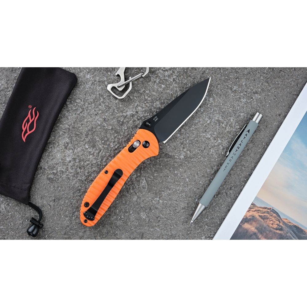 Ніж складаний туристичний Ganzo G7393P 440C / G10 помаранчевий текстурований