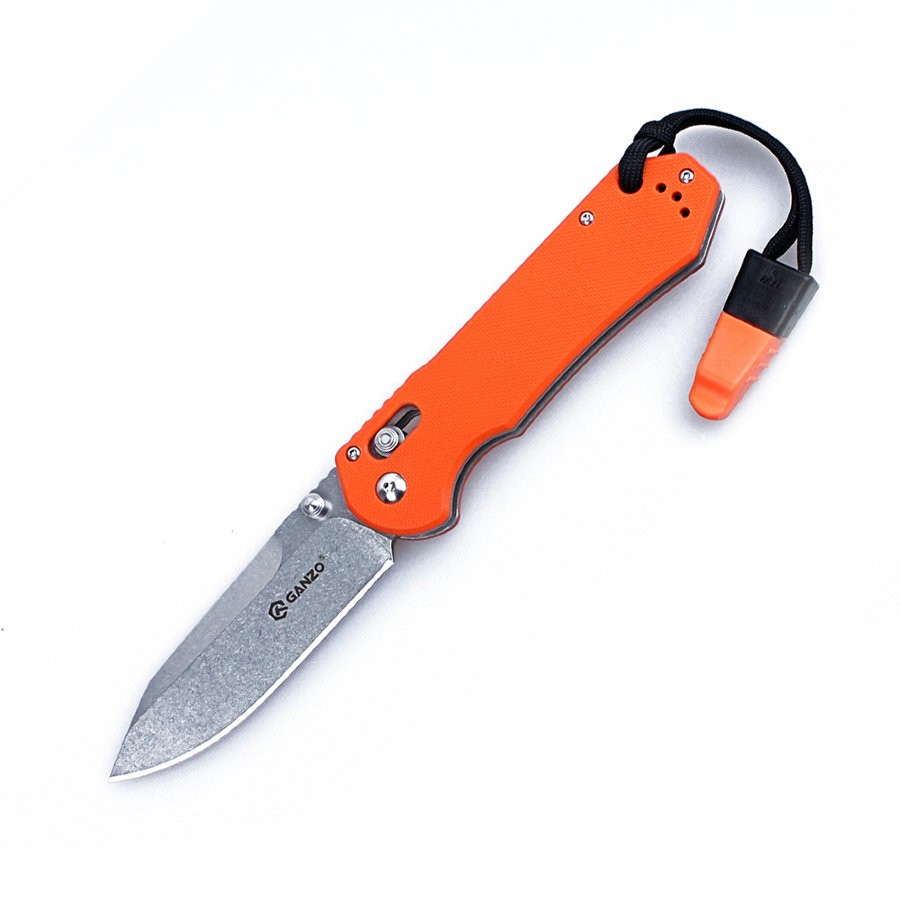 Ніж складаний туристичний Ganzo G7452-WS 440С / G10 помаранчевий