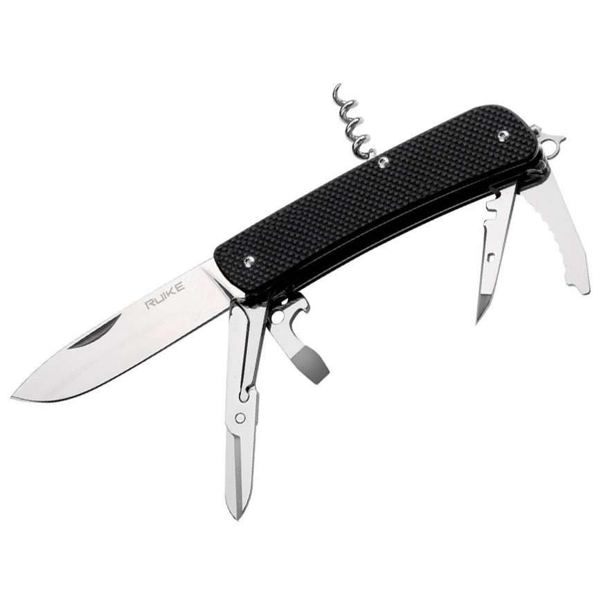 Багатофункціональний ніж Ruike Criterion L31, (8.5 см) 12C27 / G10 чорний, 18 інстр.