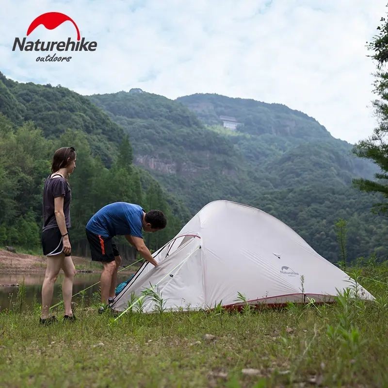 Намет надлегкий тримісний  з футпринтом Naturehike Cloud Up 3 Updated NH18T030-T, 210T, зелений