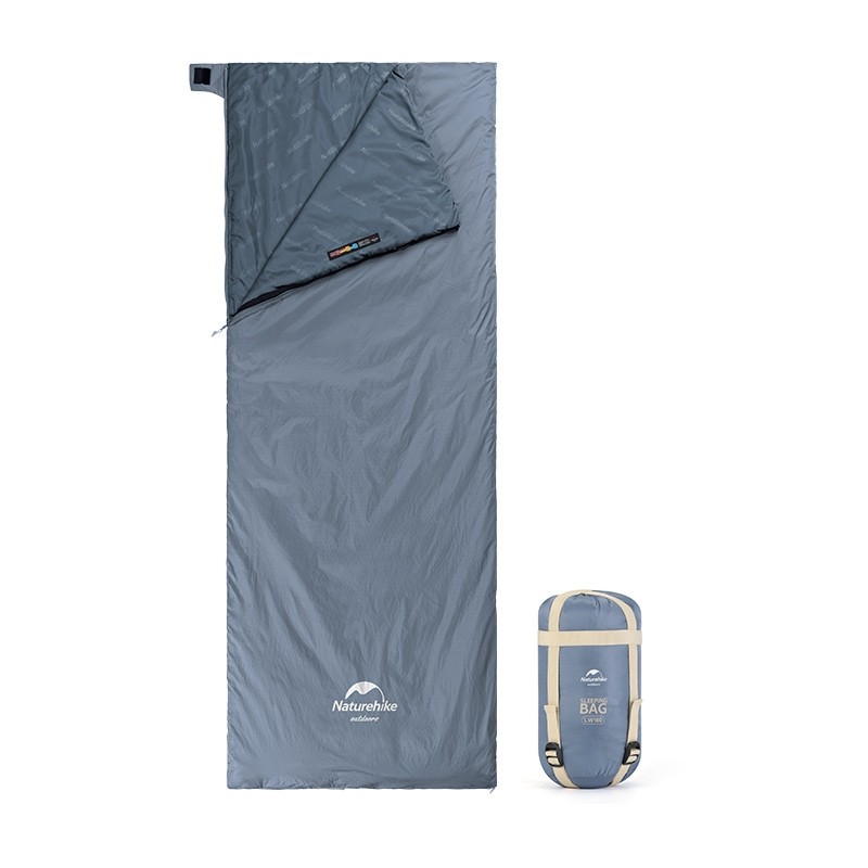 Спальник надлегкий Naturehike Ultralight LW180 NH21MSD09 правий, , p-p M, сіро-синій