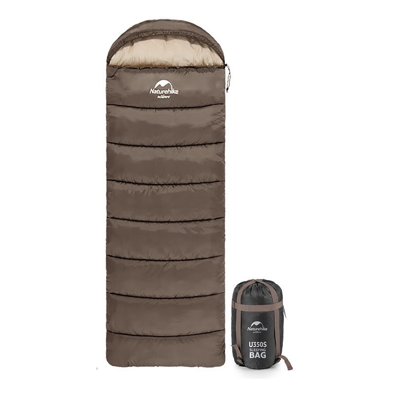 Спальник з капюшоном Naturehike U350S NH20MSD07, , правий, коричневий
