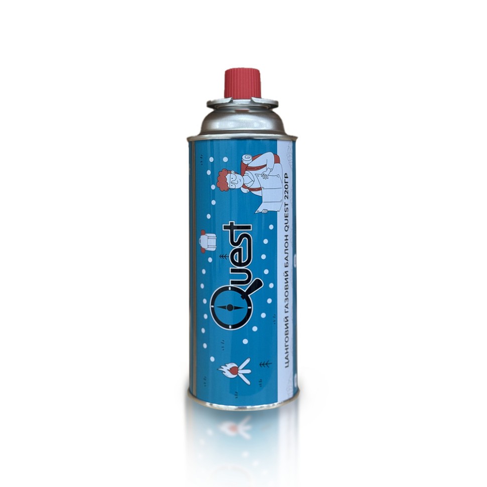 Газовий балон цанговий бутановий Quest, 220гр