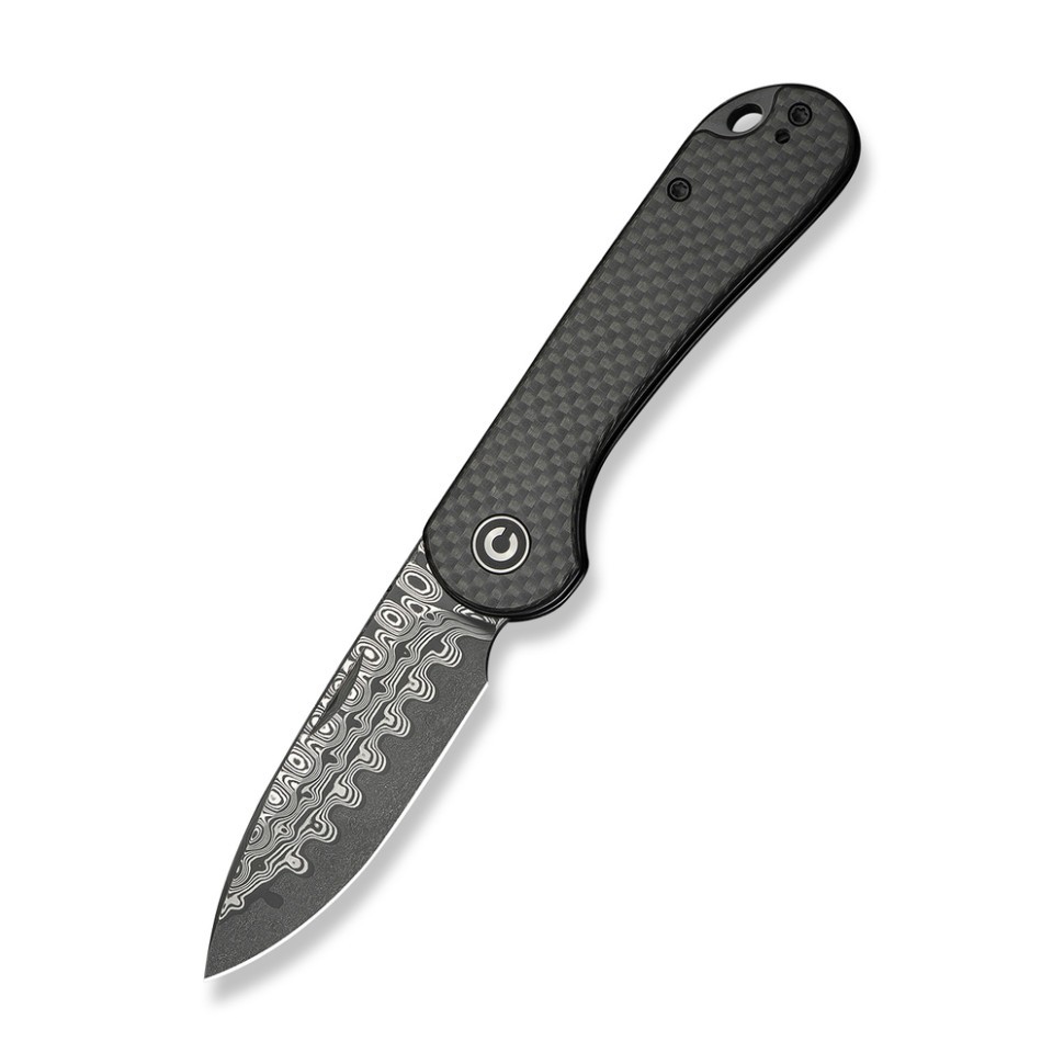 Ніж складаний кишеньковий Civivi Elementum Slip Joint, Damascus / Carbon Fiber сірий