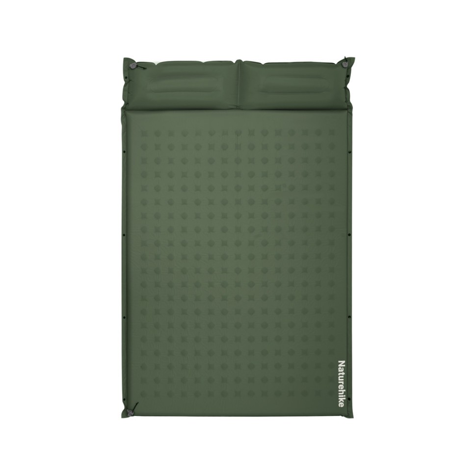 Матрац туристичний із подушкою, самонадувний двомісний Naturehike CNK2550WS025, вологостійкий, х х , зелений