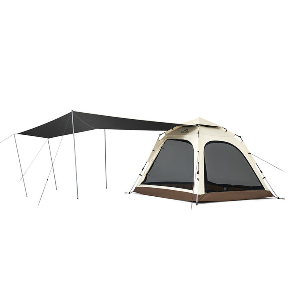 Намет тримісний автоматичний із тентом Naturehike Ango CNK2550WS010, S, коричневий