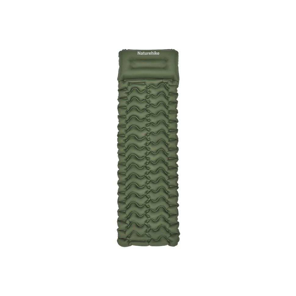 Матрац туристичний надувний одномісний Naturehike CNK2550WS019, 200х60х6. , зелений, для кемпінгу із мішком для надування