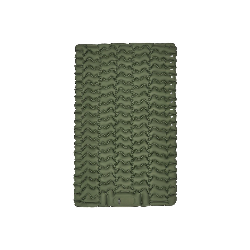 Матрац туристичний надувний двомісний Naturehike CNK2550WS019, 200х125х6. , зелений із вбудованою помпою для надування
