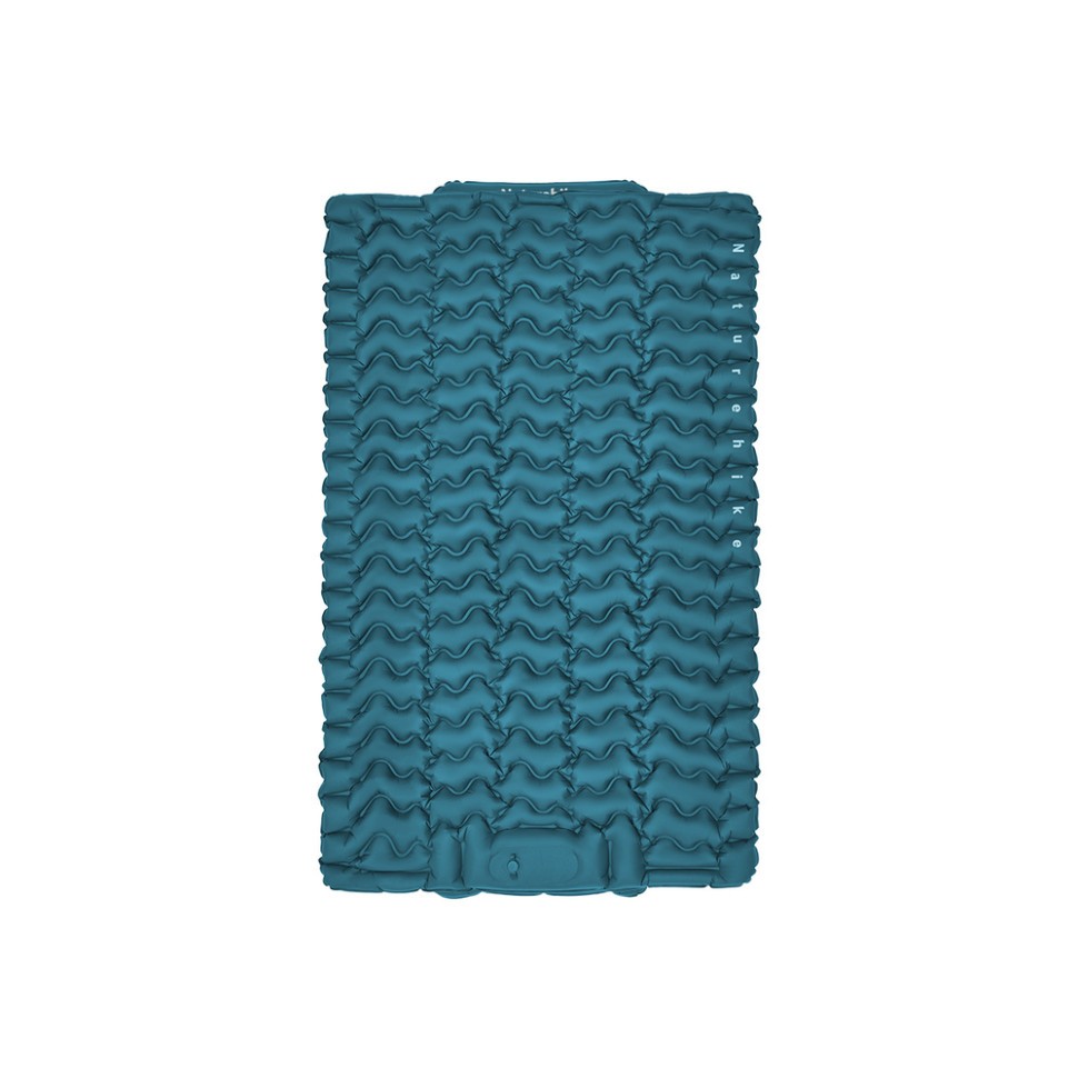 Матрац туристичний надувний двомісний  Naturehike CNK2550WS019, 200х125х6.5 см, синій, для кемпінгу із мішком для надування