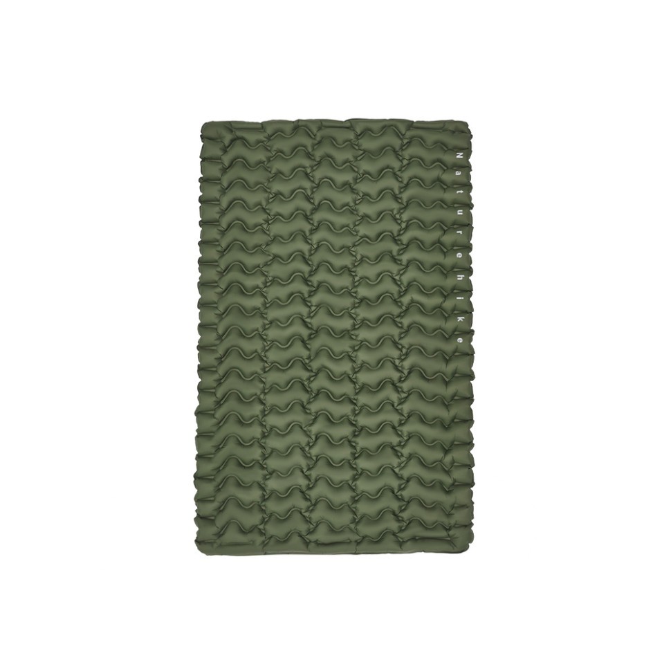 Матрац туристичний надувний двомісний Naturehike CNK2550WS019, 200х125х6. , зелений, для кемпінгу із мішком для надування