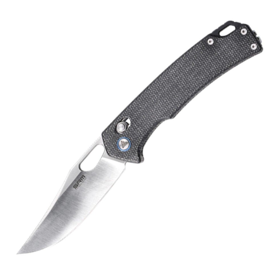 Ніж складаний туристичний SRM Retriever 9203-MB (9 см) 10Cr / Micarta чорний