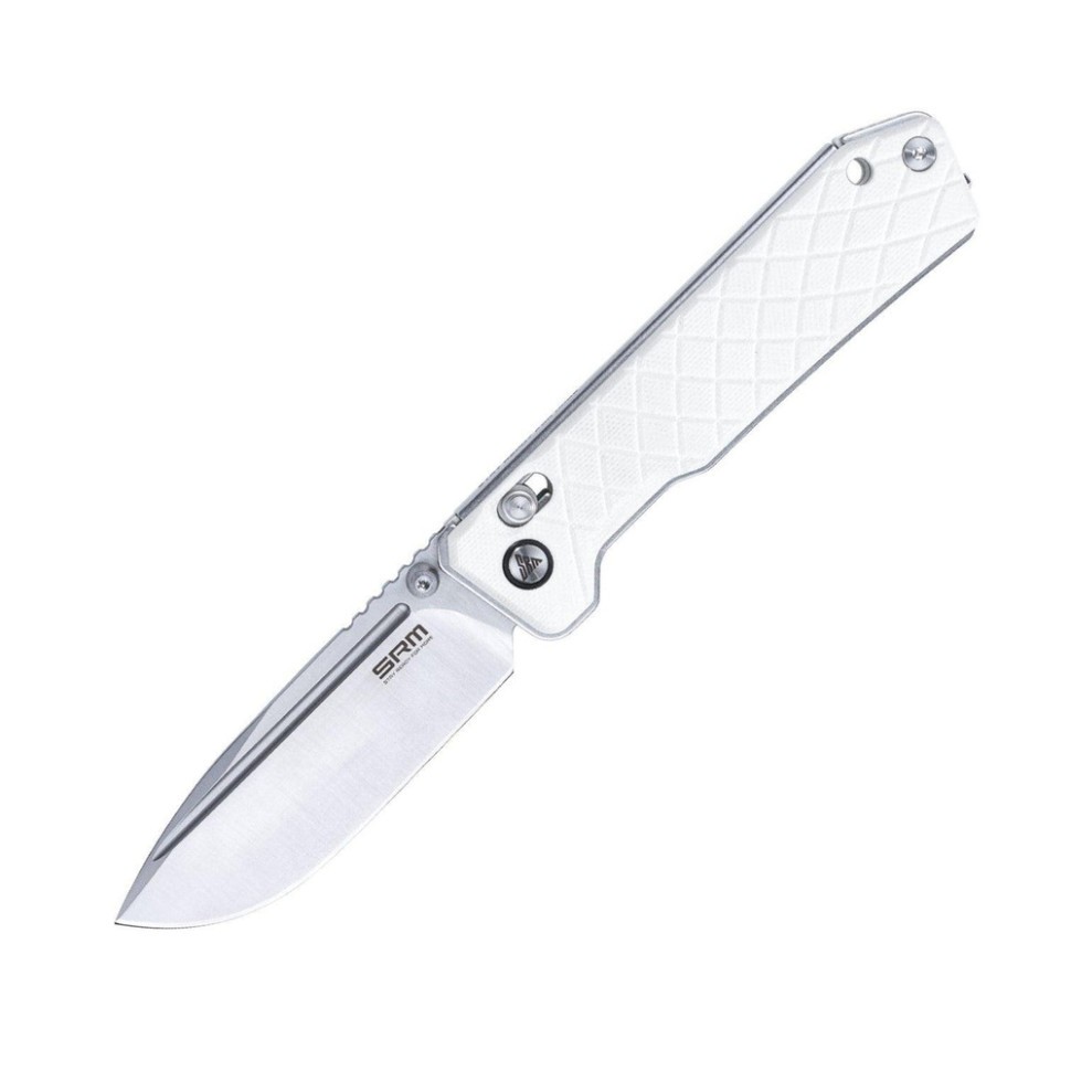 Ніж складаний туристичний SRM Rubik 7228B-GT2 (8.7 см) 14C28N / G10 білий