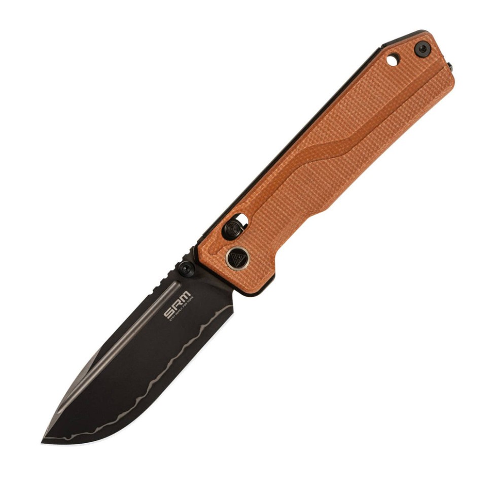 Ніж складаний туристичний SRM Rubik 7228B-MN2 140Cr / Micarta коричневий