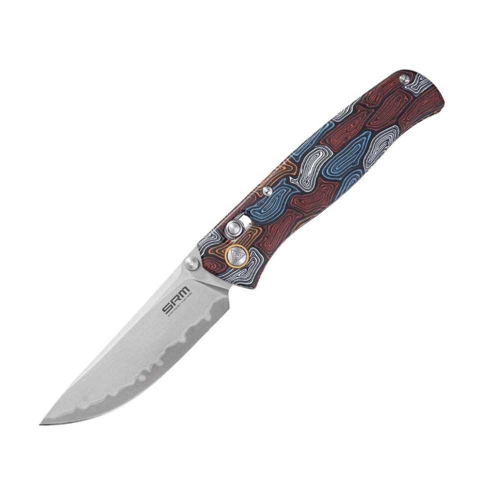Ніж складаний туристичний SRM Medal 255L-GQ2 (8.2 см) 140Cr / G10 різнобарвний