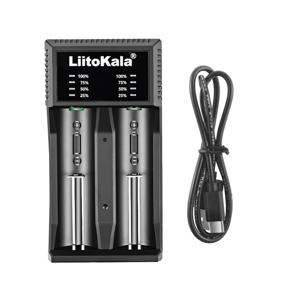 Зарядний пристрій Liitokala Lii-C2, Ni-Mh/Li-ion/Li-Fe, Micro USB, LED