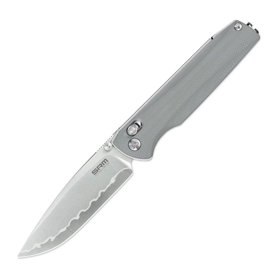 Ніж складаний туристичний SRM Terrier 258L-GK2 (9.3 см) 140Cr / G10 сірий