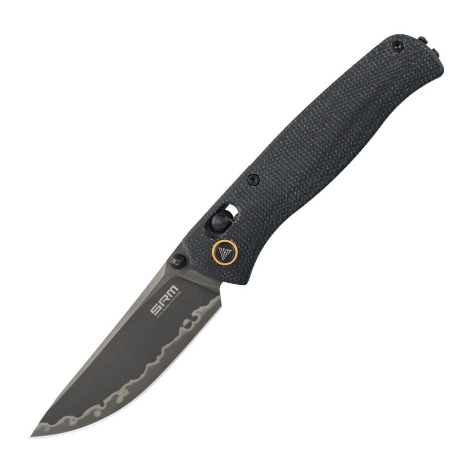 Ніж складаний туристичний SRM Medal 255L-MB3 140Cr / Micarta чорний