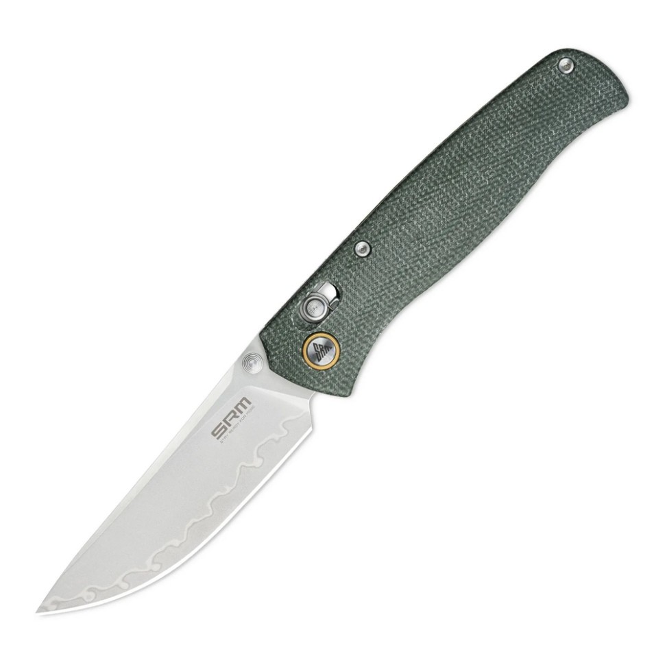 Ніж складаний туристичний SRM Medal 255L-MG3 (8.2 см) 140Cr / Micarta зелений