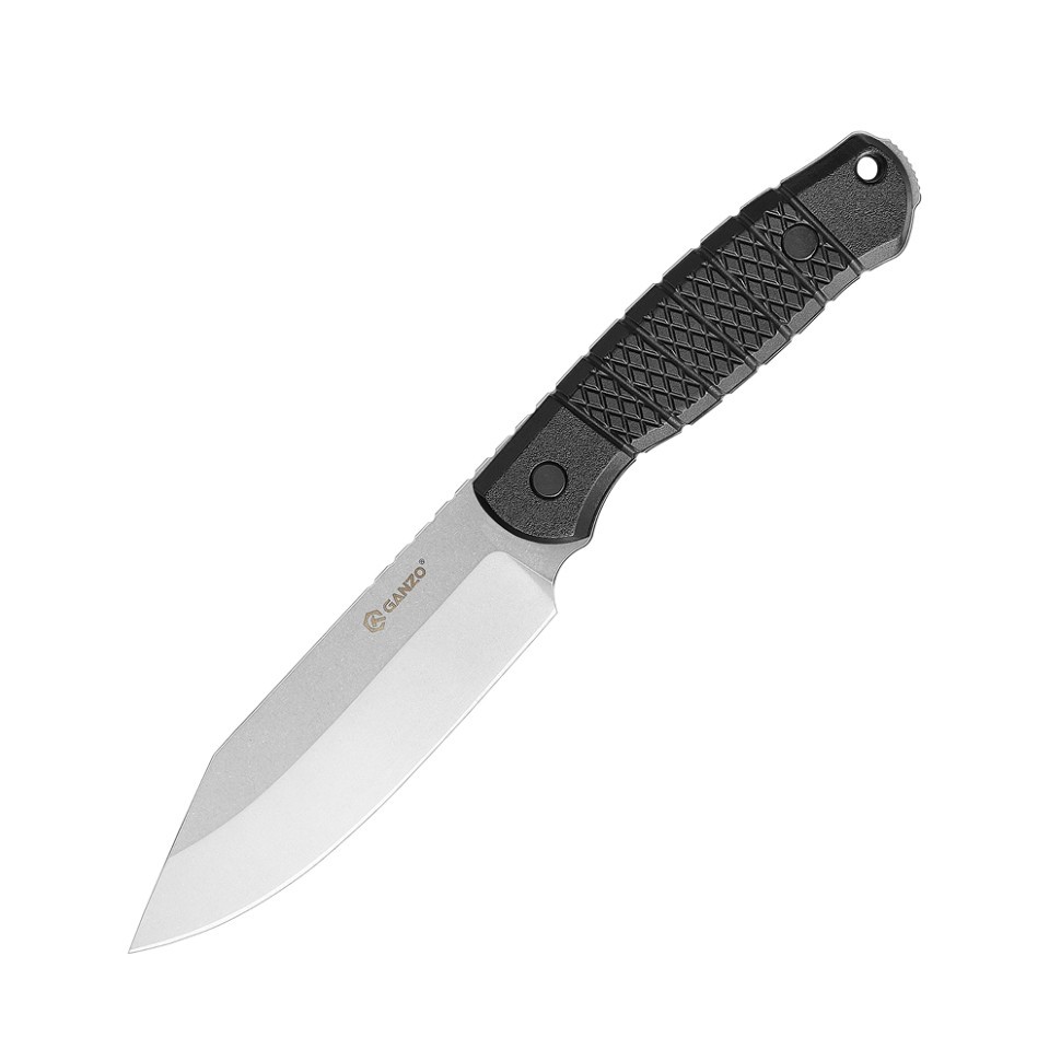 Ніж фіксований мисливський Ganzo Bastion G808 8Cr14 / ABS сірий з чохлом