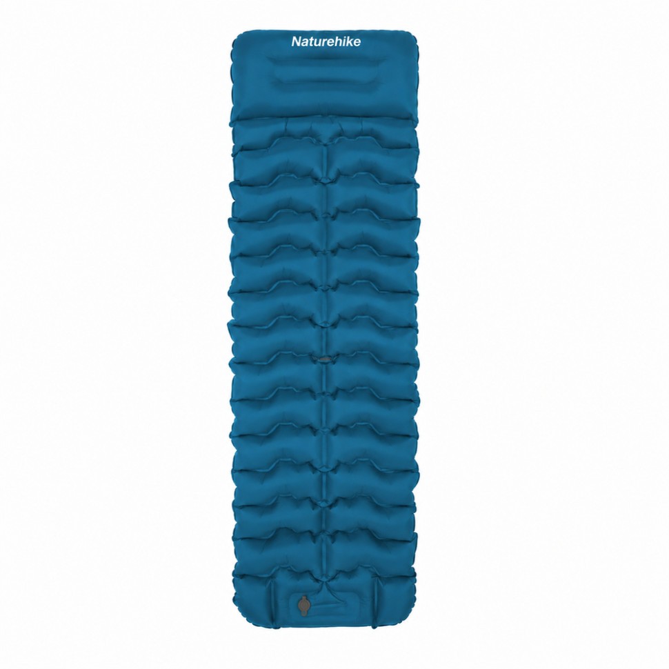 Матрац туристичний надувний одномісний Naturehike CNK2550WS019, 200x60x9. , синій, прямокутний із вбудованою помпою