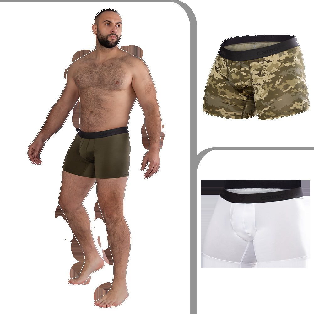 Комплект трусів X-Dry Білі/Олива/Піксель (8988), 2XL