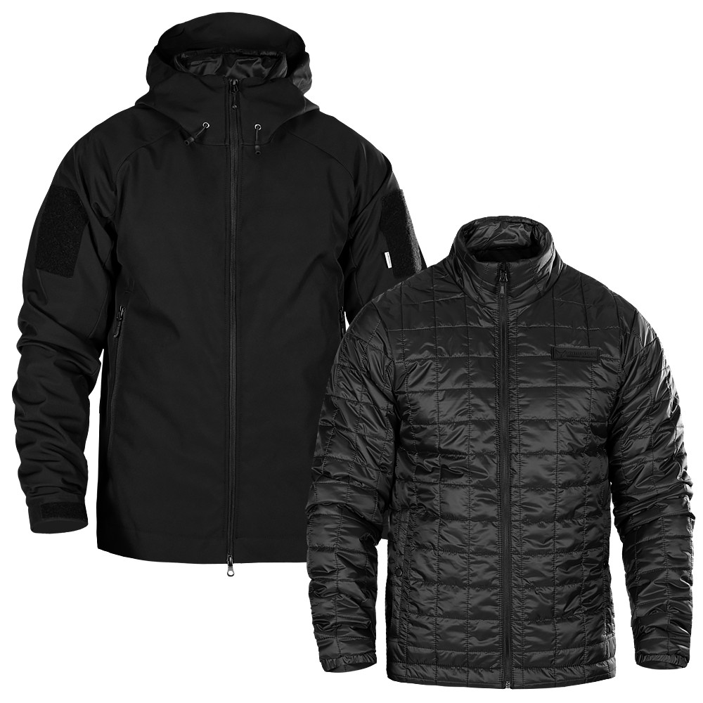 Комплект 2в1 Куртка SoftShell з підстібкою (9488+9489) Чорна (9490), S