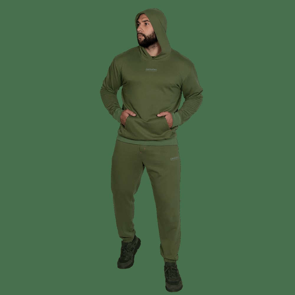 Спортивний костюм Basic Hood Cotton Олива (7383), S