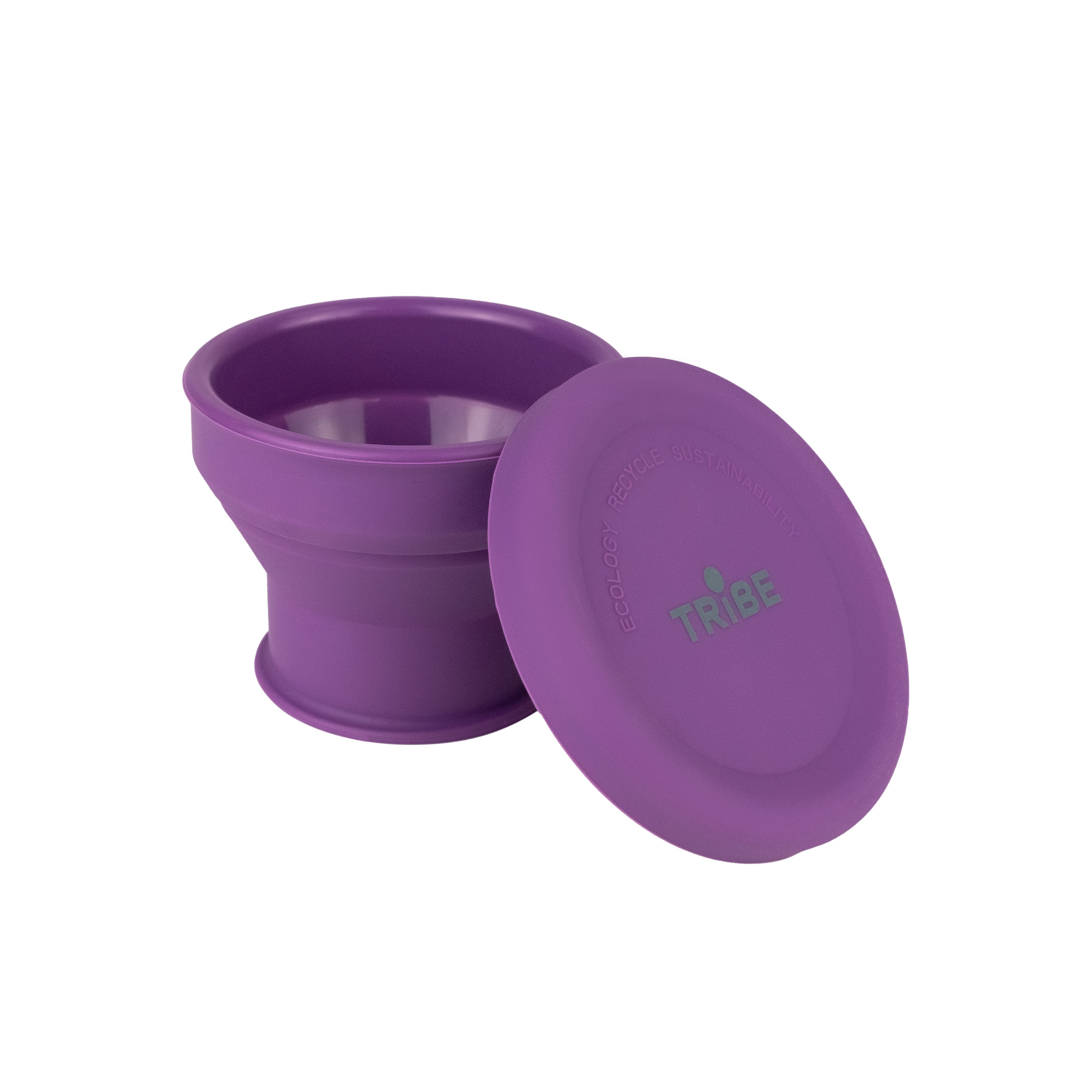 Стакан Tribe Collapsible Shot 90 мл з кришкою силіконовий T-FF-0030, plum