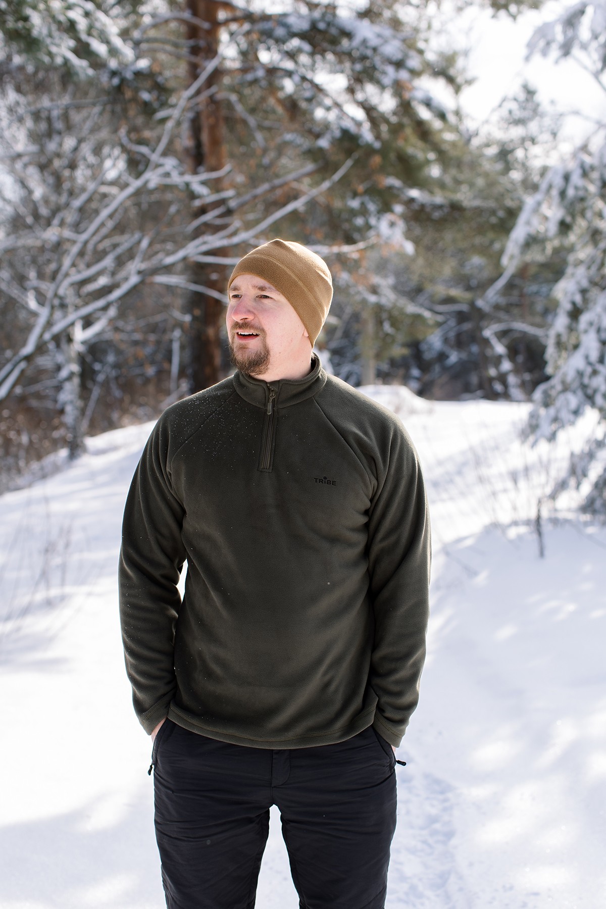 Кофта флісова Tribe Fleece Jacket Half Zip T-KJ-0012-olive, 56