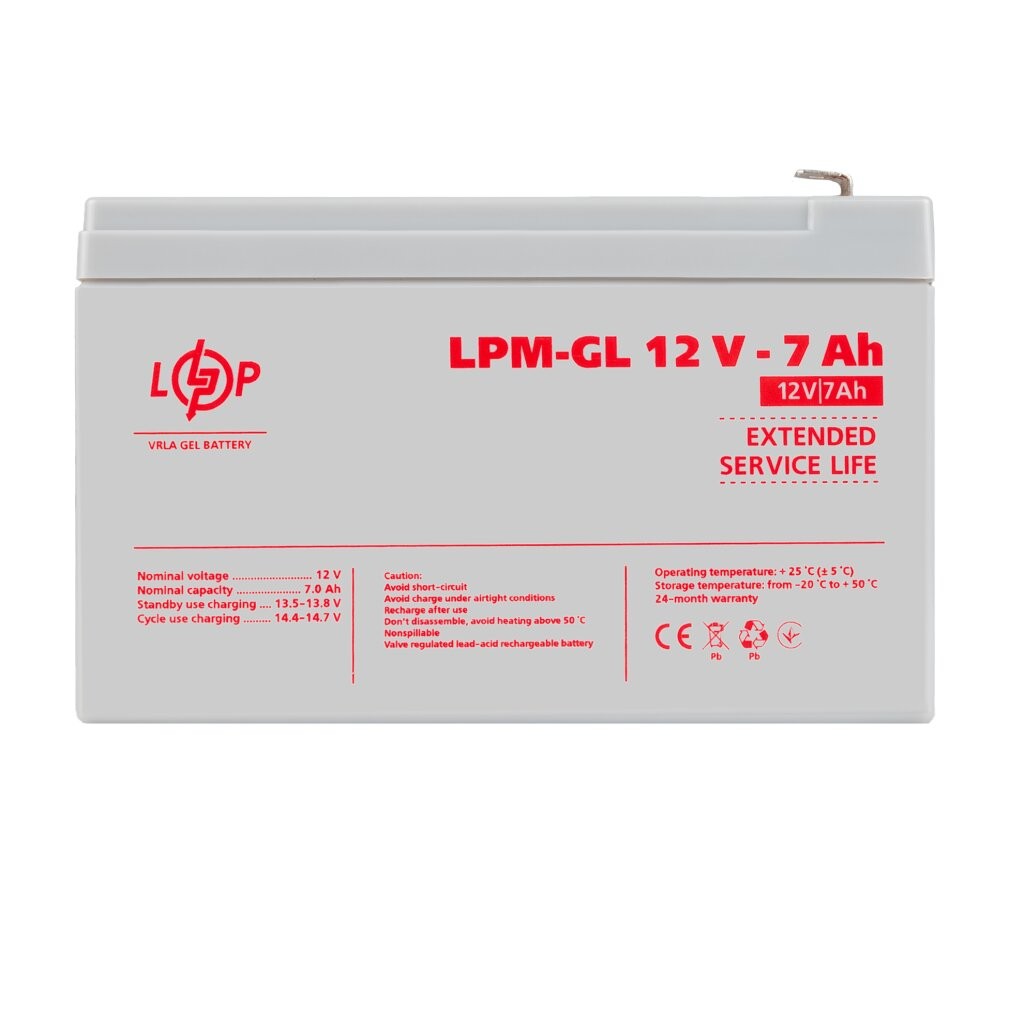 Гелева акумуляторна батарея LogicPower LPM-GL 12V-7Ah