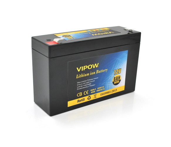 Аккумуляторна батарея VIPOW VP-1280LI 12V 8Ah BMS